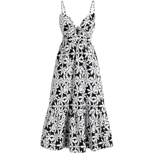 J.Crew Tie-Front Cutout Midi Dress, 00/XXS - Picture 1 of 6